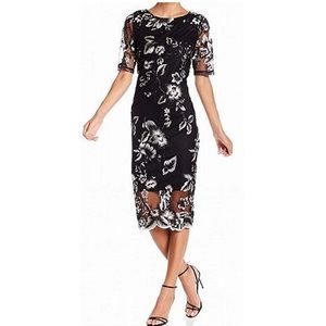 NWOT MARINA Tulle Floral Embroidered Dress